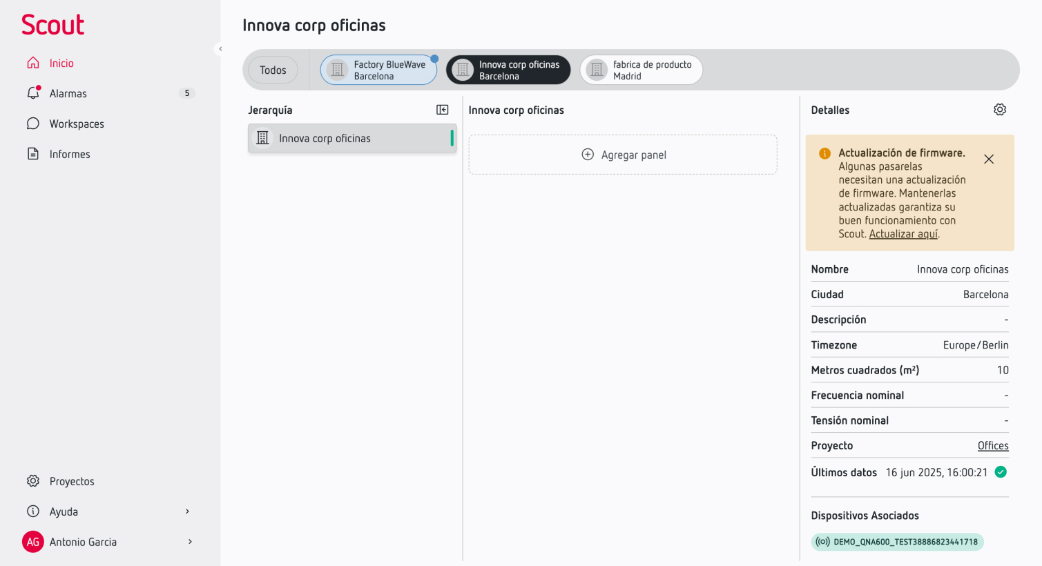 Firmware update in asset